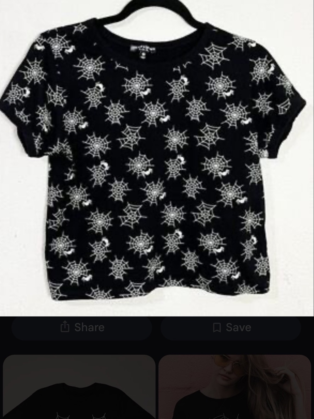 Glow in the dark Black Spiderweb Short Sleeve Tee